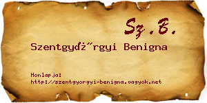 Szentgyörgyi Benigna névjegykártya